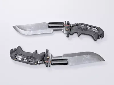 Military Knife Low-poly 3D model 4