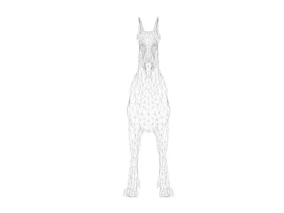 Doberman Dog Low-poly 3D model Low-poly 3D model