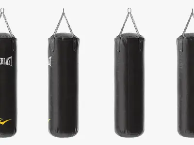 Boxing Gloves and Punching Bag Collection 3D model
