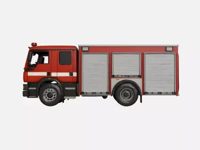 Realistic Fire Truck Detailed Emergency Vehicle 01 3D model