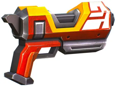 LowPoly Sci-Fi Cartoon Pistol Gun Low-poly 3D model get