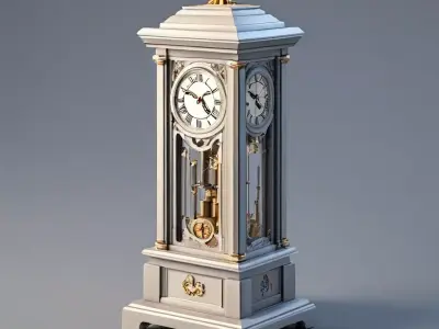 Elegant Antique Grandfather Clock 3D Model Low-poly 3D model