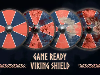 Viking Shield 1 - Battleworn collection 3D Model Pack