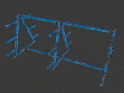 Steel tube holder for Games Low-Poly with Textures Low-poly 3D model