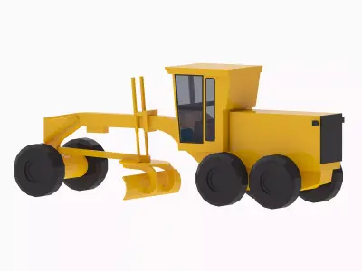 Grader Construction 240K Simplified Low-poly 3D model