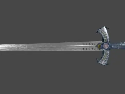 Detailed Excalibur sword Free low-poly 3D model