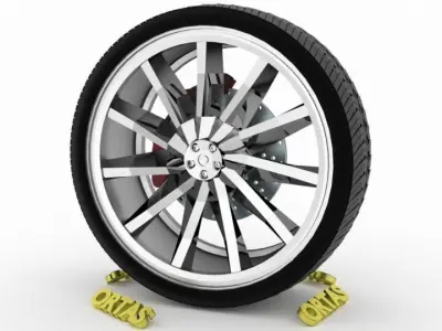 ORTAS CAR WHEEL RIM 116 GAME READY WHEEL RIM TIRE 3D model