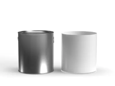 Half gallon paint can with plastic handle  3D model