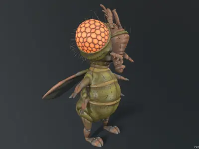 Cartoon fly Low-poly 3D model