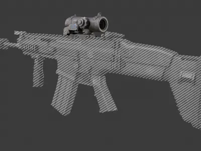 ELCAN SPECTER  Low-poly 3D model