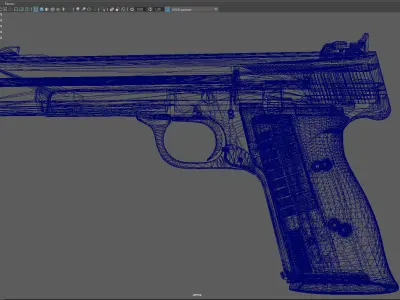 Low Poly 41 Caliber Handgun Stylized Revolver 3D Model Low-poly 3D model