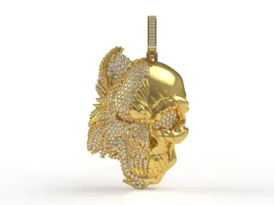 Skull Hip Hop Diamond Pendant 3D print model