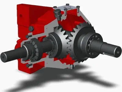 Single-stage conical reducer 1x125 Free 3D model