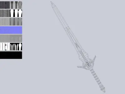 Astral blade Low-poly 3D model