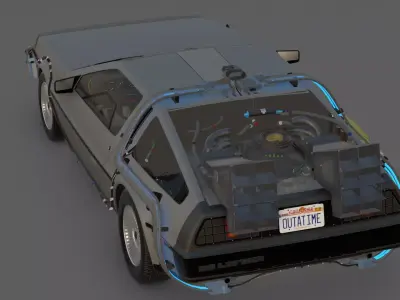 1985 DeLorean DMC-12 Machine 3D Model  Back to the Future Icon 3D model