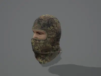 Balaclava camouflage mask Low-poly 3D model