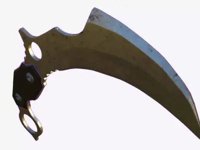 Rusty Karambit Weathered Blade 3D Model 3D model