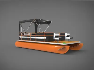 lake pontoon boat  3D model