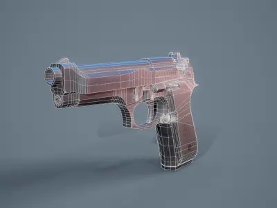 Beretta 9mm Low-poly 3D model