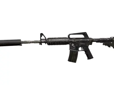 Battle Worn M4A1 Carbine Free low-poly 3D model