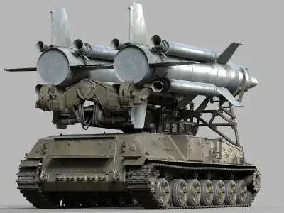 2K11 Krug  SA-4 Ganef Low-poly 3D model