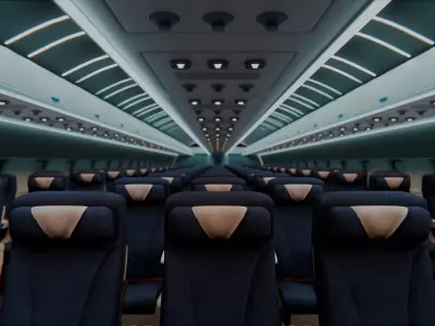 Airplane Interior Boeing With Seats 3D model