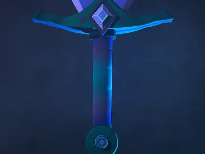moon great sword Low-poly 3D model