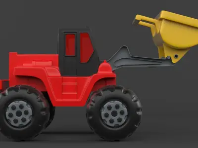 Toy Bulldozer 3D model from CGTrader