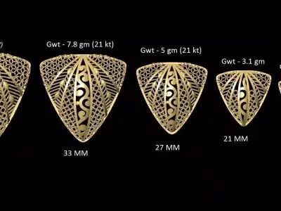 vr-pnd2145 gold plated nails 3D print model