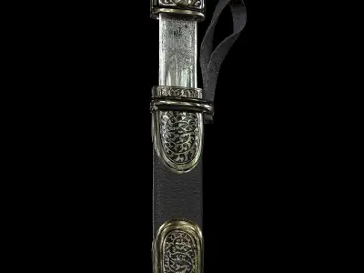 Dagger samurai sword Low-poly 3D model