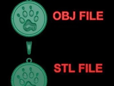 DOG COIN PENDANT Large Size 3D print model