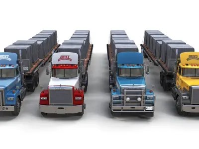 SuperLiner dropdeck trailer Low-poly 3D model
