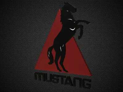 mustang logo 3D model