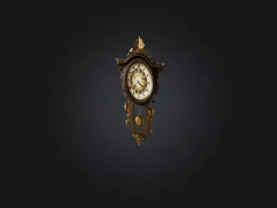 Vintage Clock Model Low-poly 3D model