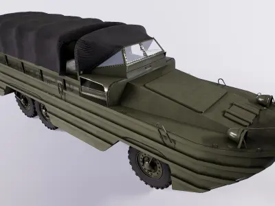 GMC-DUKW-353 Amphibious Vehicle Low-poly 3D model