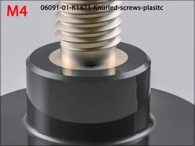 M4 Raendelschrauben-Kunststoff-Knurled-screws-plasitc 3D print model