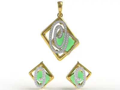 Diamond Pendant Set 25 3D print model
