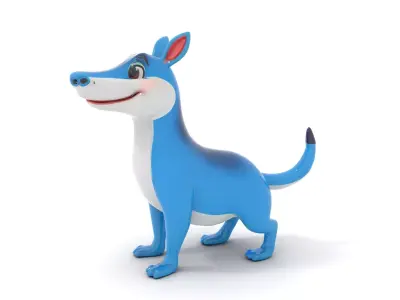 Blue Cartoon Dinosaur model pack Low-poly 3D model