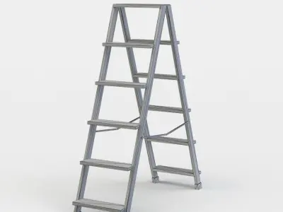 Folding ladder Low-poly 3D model