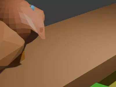 Flying dog animation Free low-poly 3D model