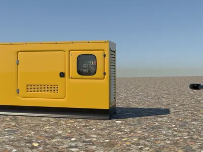Concrete tanker with concrete cart and a generator in addition  3D model