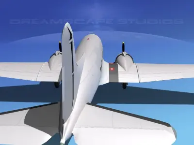 Douglas DC-3 Braniff 3D model