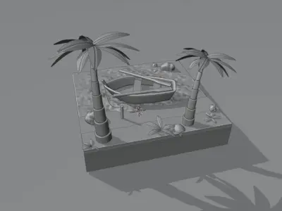 Wooden Boat Free 3D model purchase