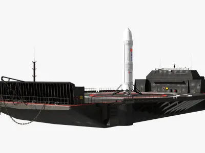 Autonomous Vessel for Rocket Landings and Nebula 1 Rocket  purchase 3D model