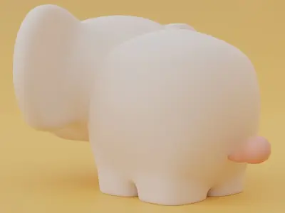 Cute Elephant Low-poly 3D model Low-poly 3D model
