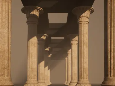 Fantasy egyptian column 3D model