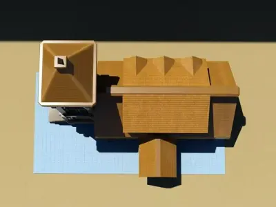 Low Poly Church 3D Model Stylized Architecture Game Ready Low-poly 3D model