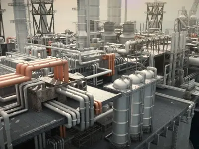 oil platform 3D model get