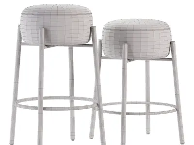 Colombe Upholstered Counter Stool with Metal Frame Low-poly 3D model