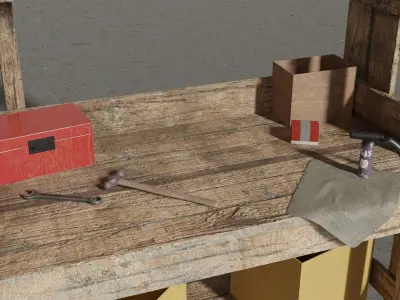 Workbench made from pallets Free 3D model